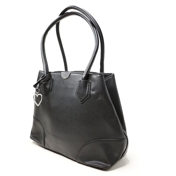 Guess Cassia Black Faux Leather Satchel Shoulder Bag Purse - Picture 12 of 12